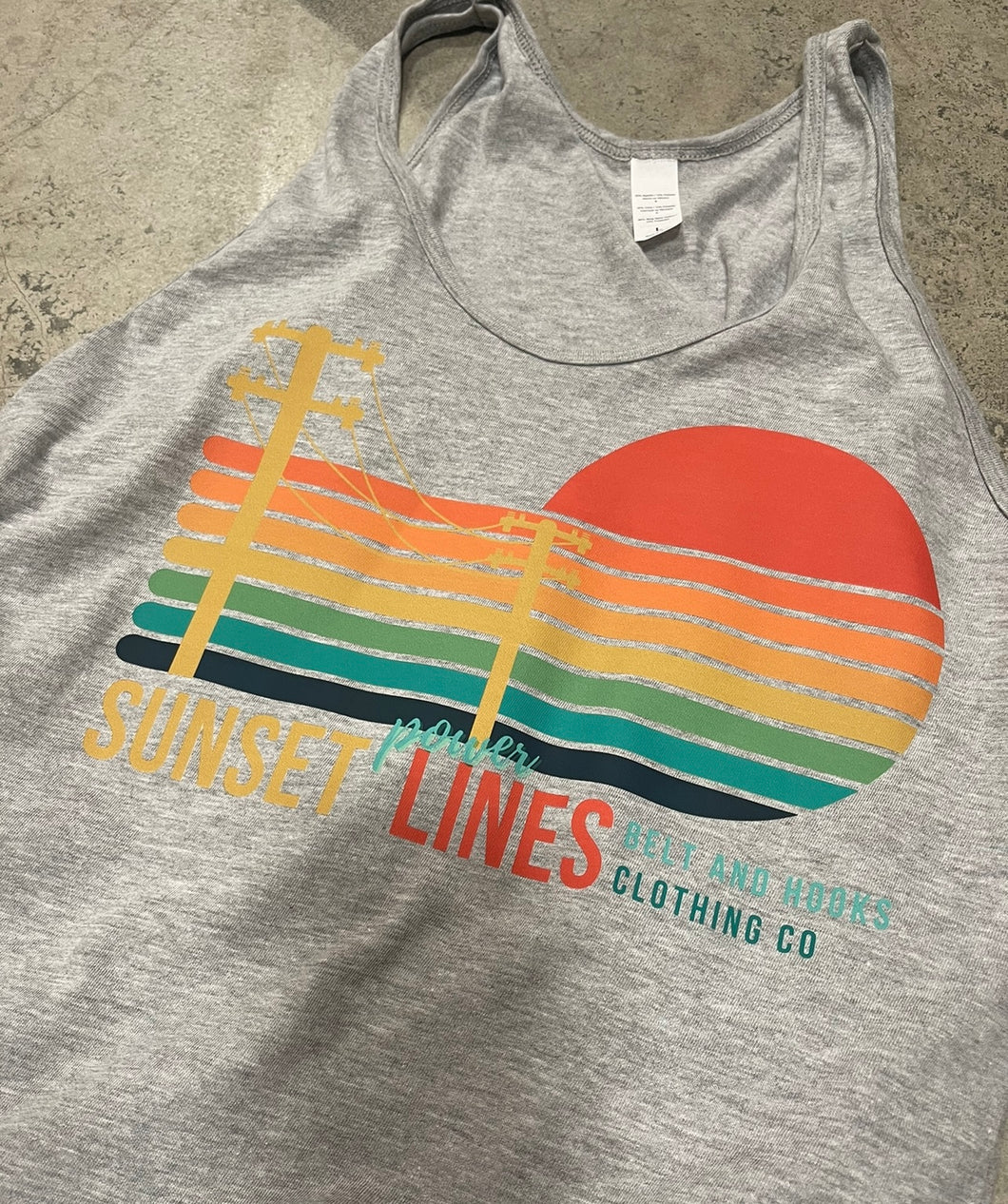 Sunset Power Lines Men’s Tank - Large