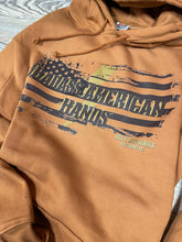 Load image into Gallery viewer, Badass American Hands Flag USA Made Hoodie
